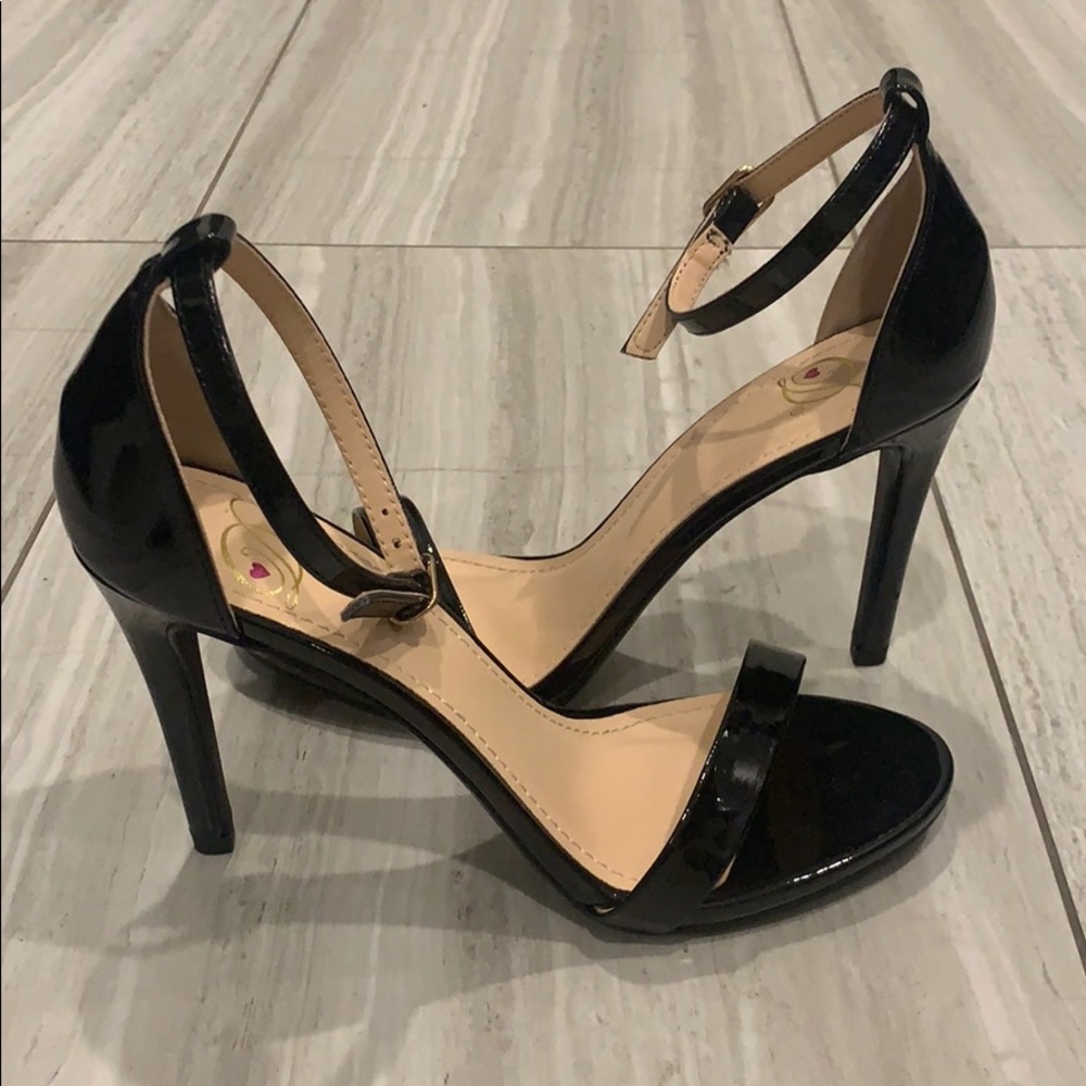 black ankle strap sexy heels